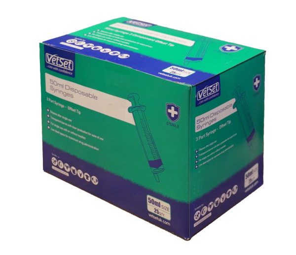 VetSet Disposable Syringe 50ml - 25pk